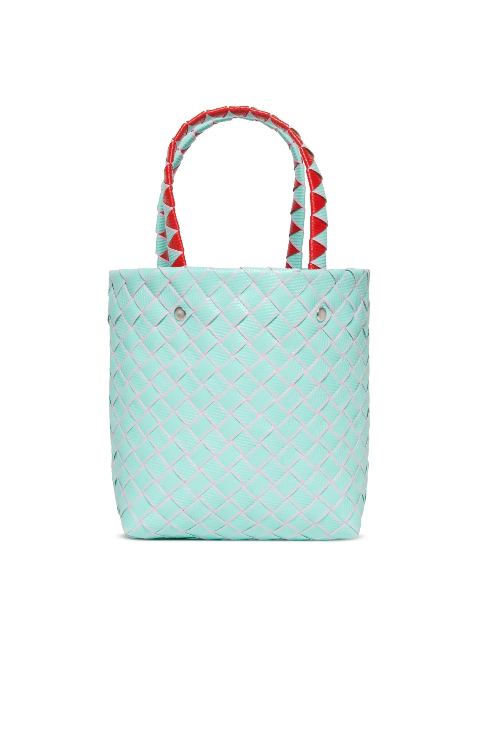 Bags And Backpacks>MARNI Woven Blossom Macro bag light bluette