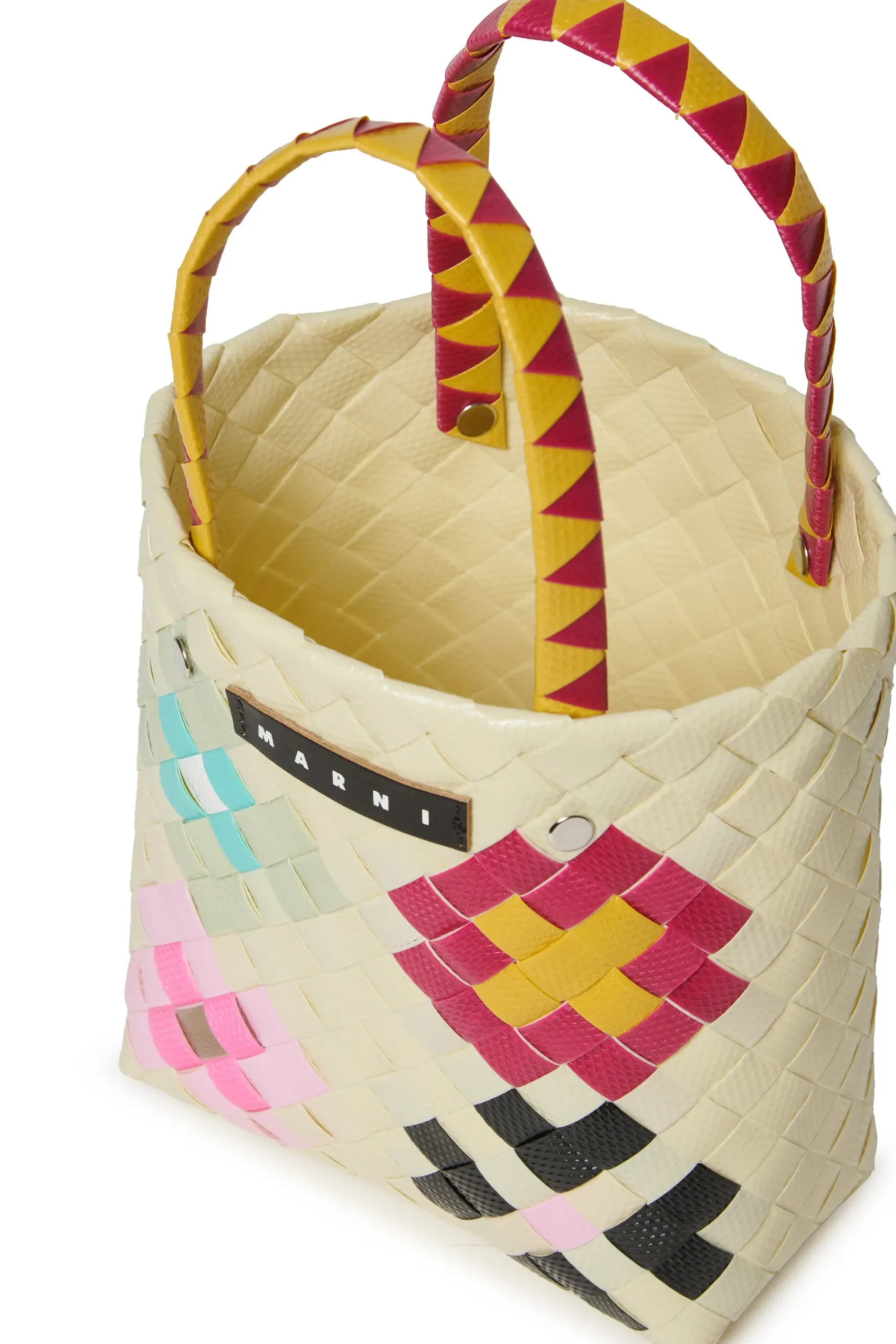 Bags And Backpacks>MARNI Woven Blossom Macro bag natural beige