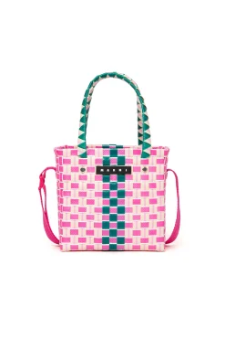 Bags And Backpacks>MARNI Woven Box Basket bag light pink