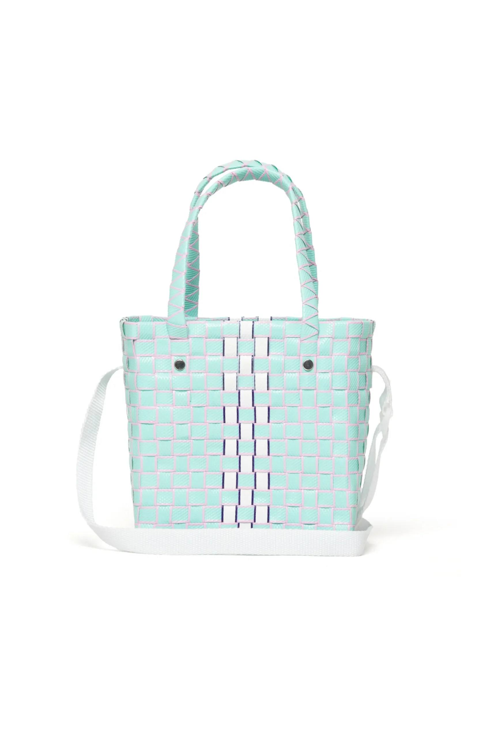 Bags And Backpacks>MARNI Woven Box Basket bag turquoise