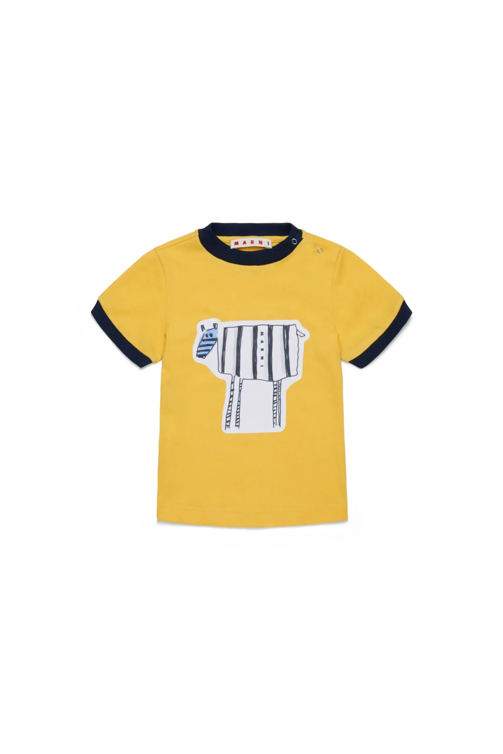T-Shirts>MARNI Zebra print T-shirt intense yellow