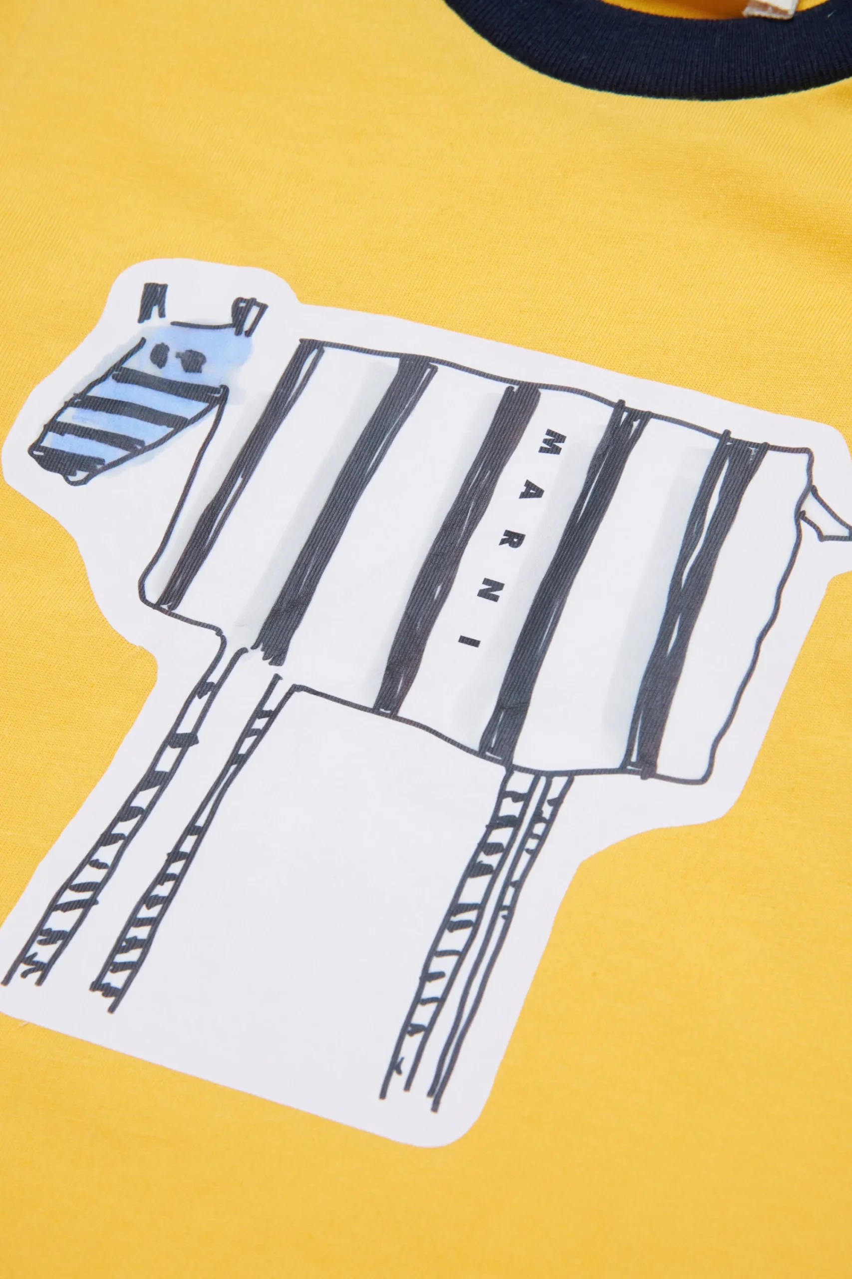 T-Shirts>MARNI Zebra print T-shirt intense yellow